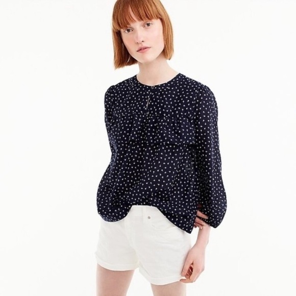 J. CREW Cherry Micro Print Blouse - Picture 4 of 13